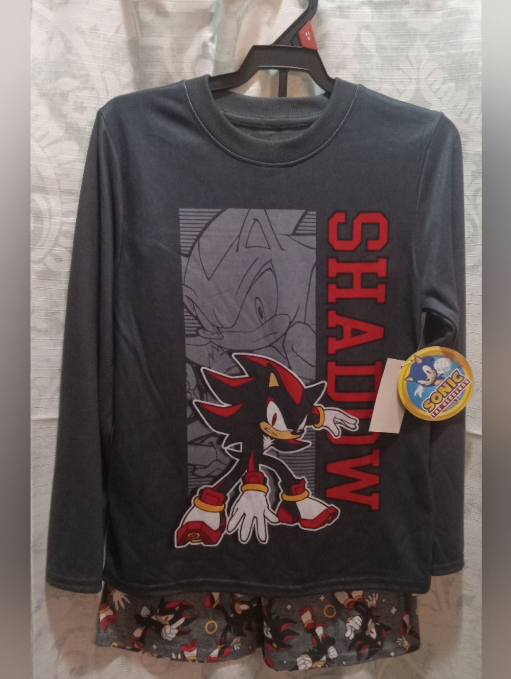 NWT Sonic The Hedgehog "Shadow" Sleep/Lounge Set Boys Size M(8).